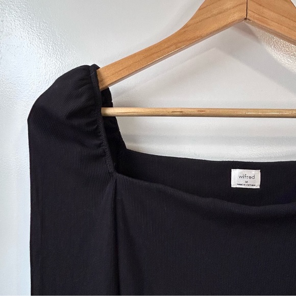 Wilfred Fortune Square Neck Puffed Sleeve Bodysuit Black - Picture 7 of 11